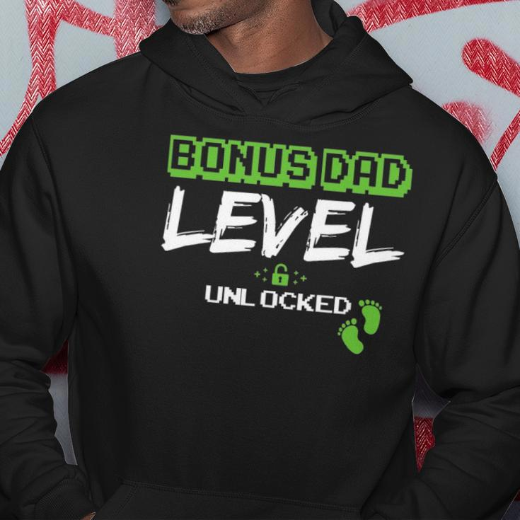 Gaming Bonus Dad Level Unlocked Leveled Up Daddy Video Game Hoodie Unique Gifts