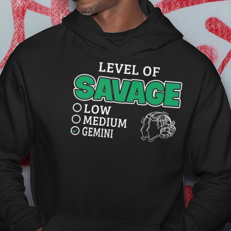 Gemini Zodiac Sign Level Of Savage Funny Quote Hoodie Unique Gifts