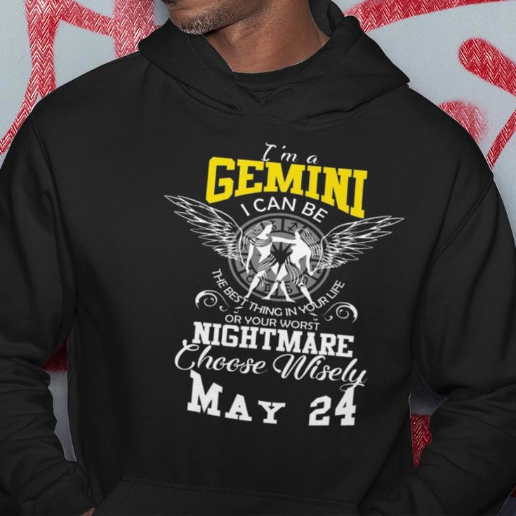Gemini Zodiac Sign May 24 Horoscope Astrology Design Hoodie Unique Gifts