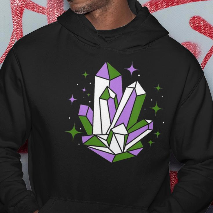 Genderqueer Pride Crystals Nonbinary Gift Hoodie Unique Gifts