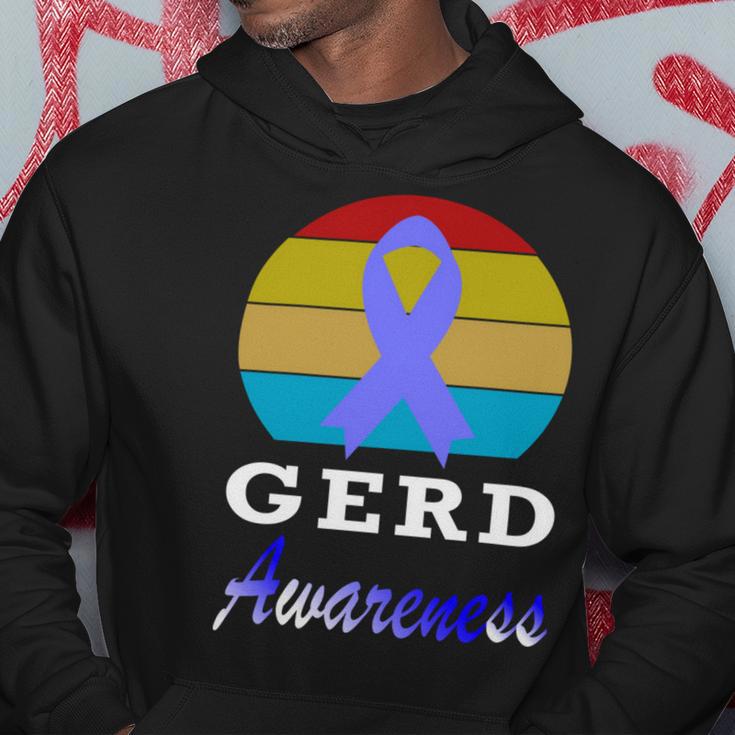 Gerd Awareness Vintage Periwinkle Blue Ribbon Gastroesophageal Reflux Disease Gerd Awareness Hoodie Funny Gifts