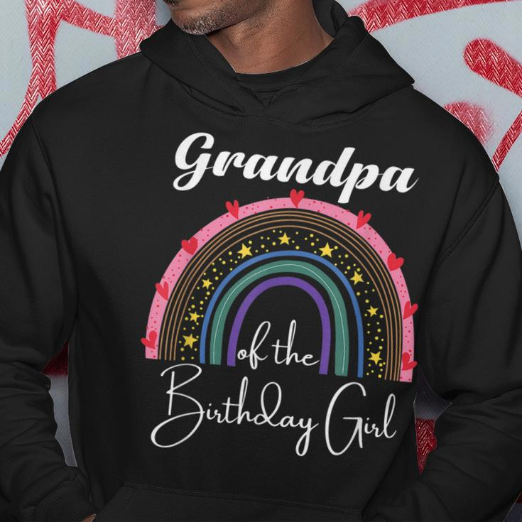Grandpa Of The Birthday Girl Rainbow Boho Birthday Party Hoodie Funny Gifts