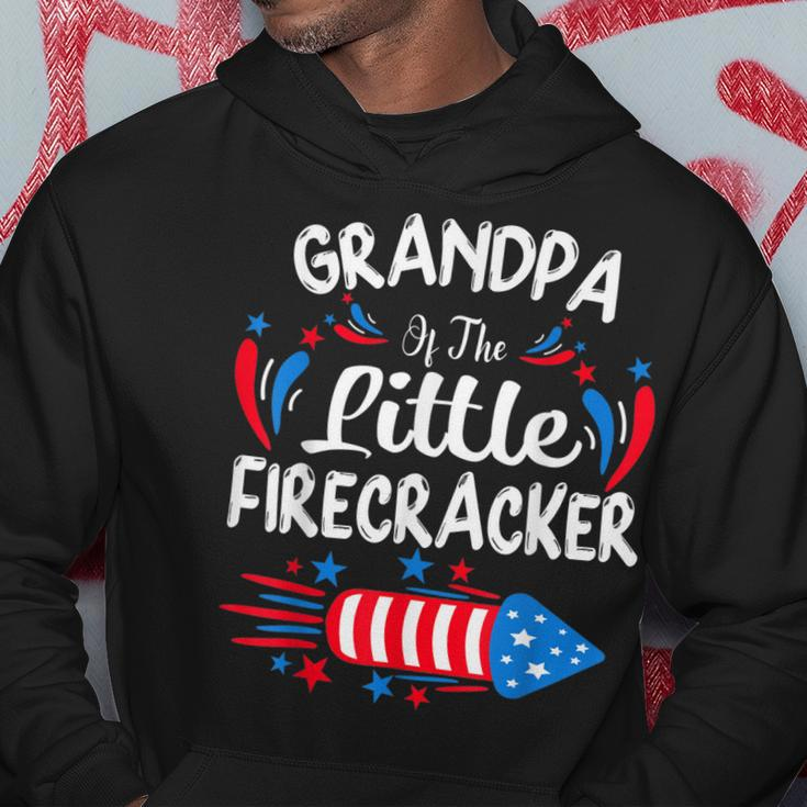 Grandpa Of The Little Firecracker 4Th Of July Birthday Party Hoodie Funny Gifts