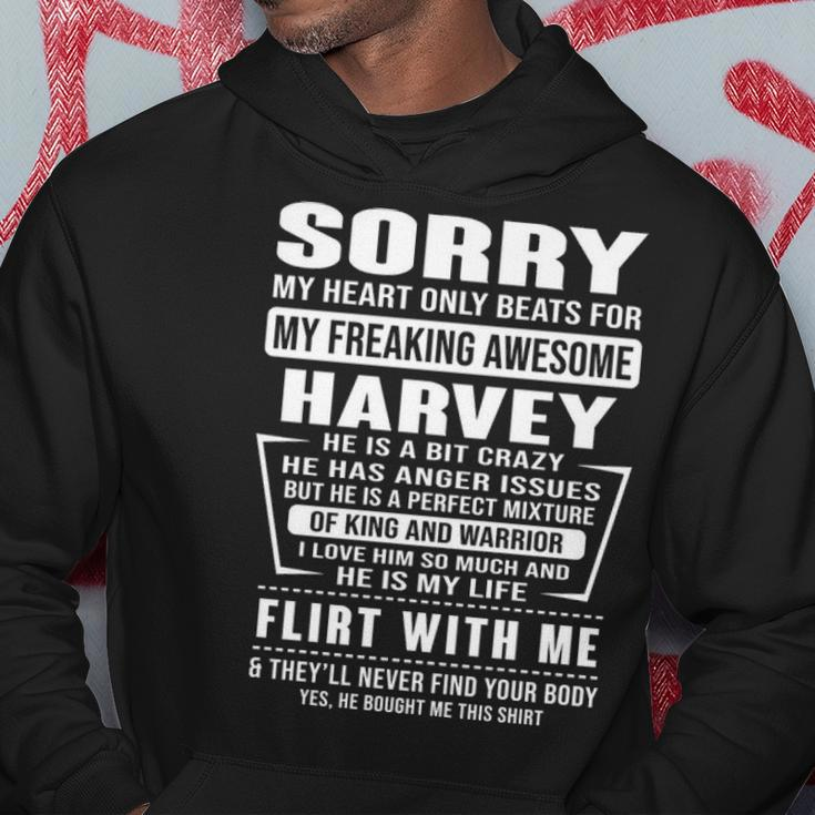 Harvey Name Gift Sorry My Heart Only Beats For Harvey Hoodie Funny Gifts