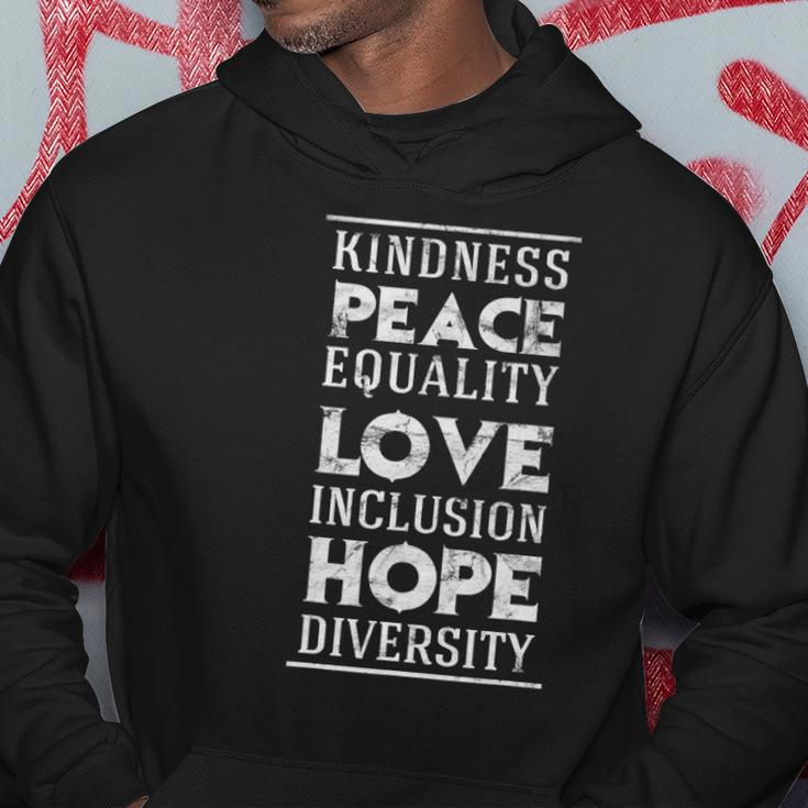 Human Kindness Peace Equality Love Inclusion Diversity Hoodie Unique Gifts