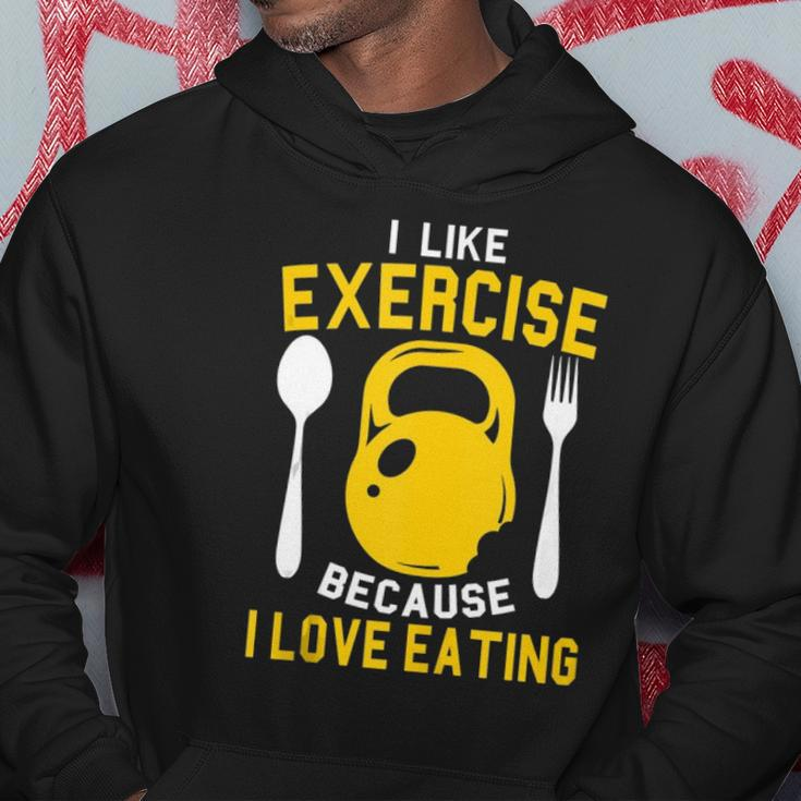 I Like Exercise Because I Love Eating Gym Workout Fitness Hoodie Unique Gifts