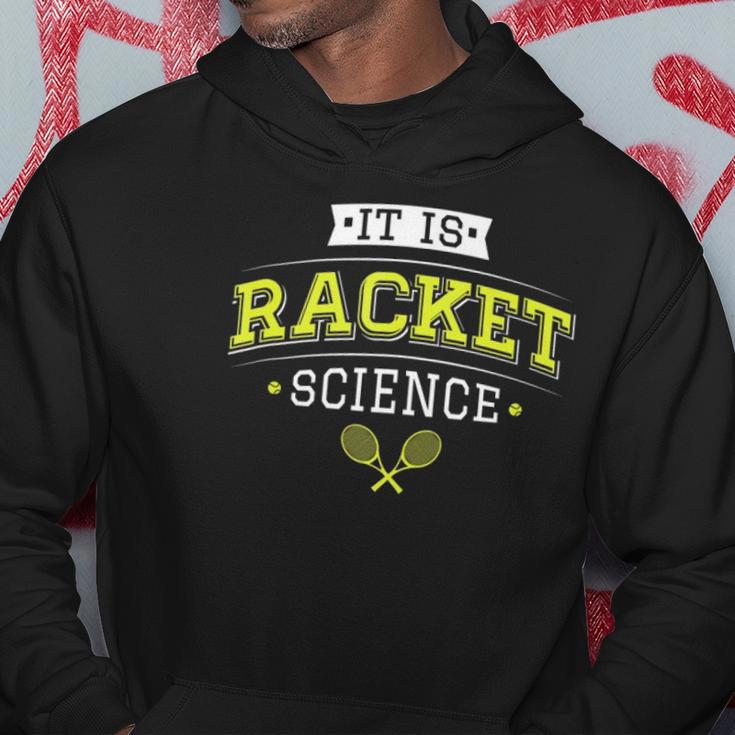 Stupid Racket Its Racket Science - Funny Tennis Lover & Coach Hoodie | Mazezy