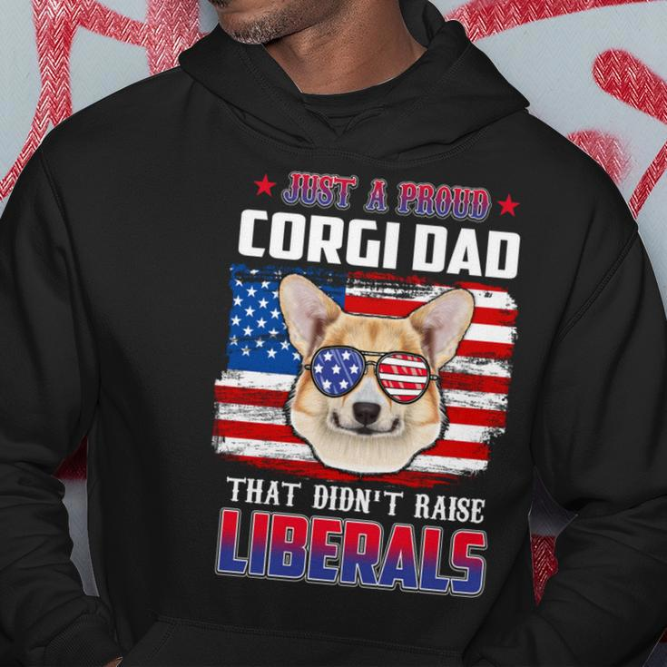 Just A Proud Corgi Dad Merica Dog Patriotic 4Th Of July Hoodie Funny Gifts
