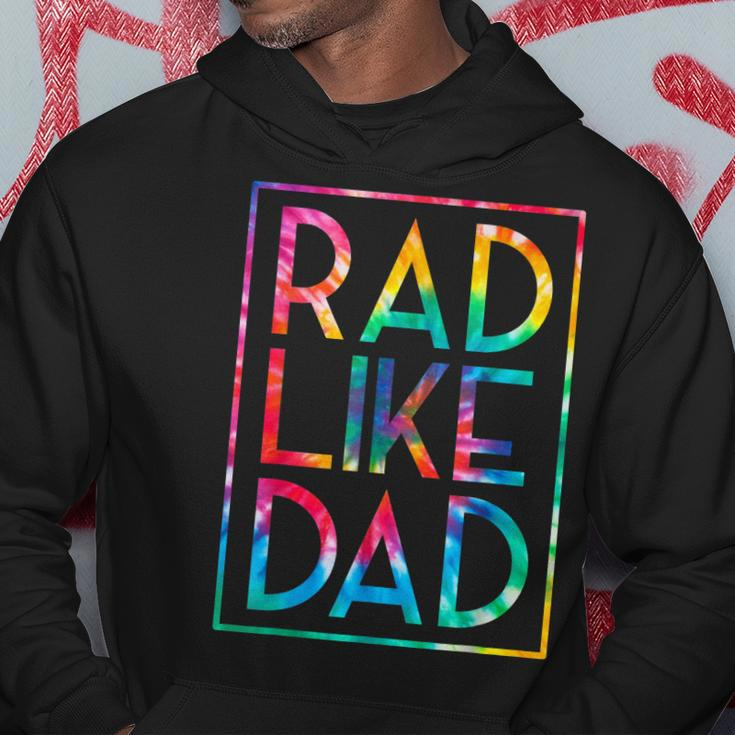 Kids Rad Like Dad Tie Dye Funny Fathers Day Toddler Boy Girl Hoodie Funny Gifts