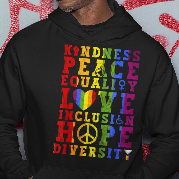 Kindness Equality Love Lgbtq Rainbow Flag Gay Pride Month Hoodie Unique Gifts