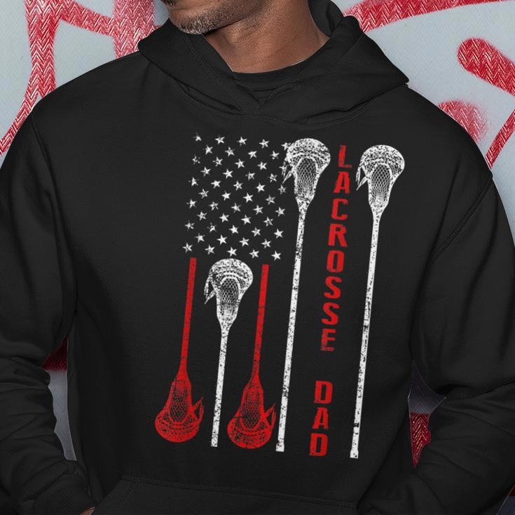 Lacrosse Dad 4Th Of July Usa Flag Gift Hoodie Funny Gifts