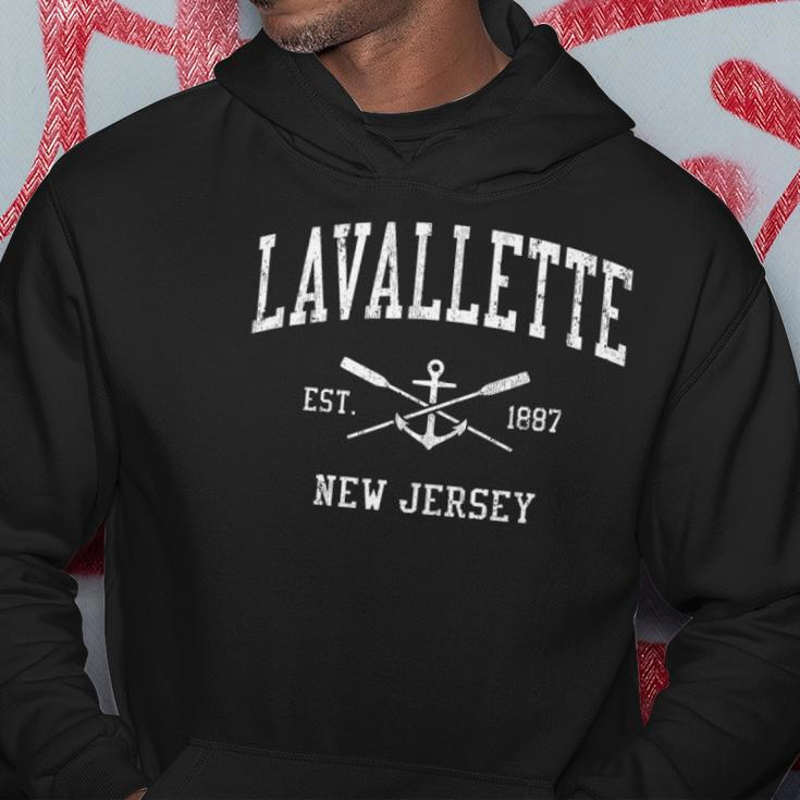 Lavallette Nj Vintage Crossed Oars & Boat Anchor Sports Hoodie Unique Gifts