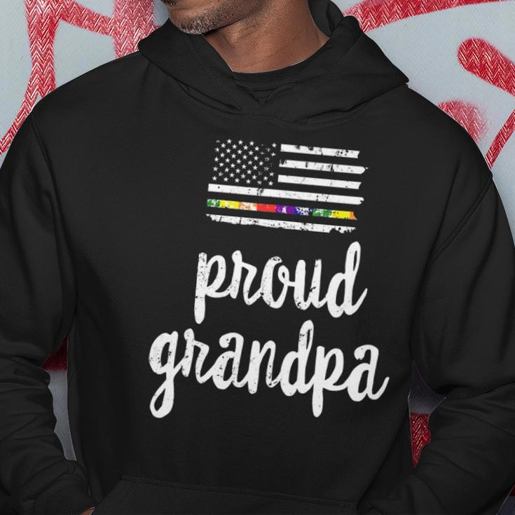 Lgbt Pride American Flag Proud Grandpa 4Th Of July Hoodie Unique Gifts