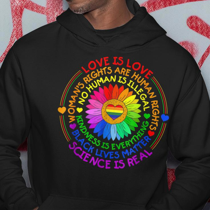 Love Is Love Science Is Real Kindness Is Everything Lgbt Hoodie Unique Gifts