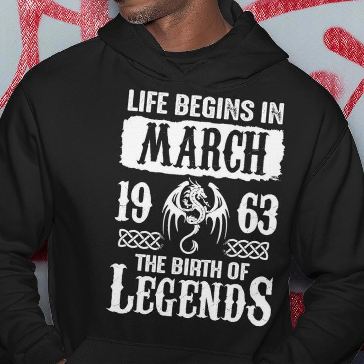 March 1963 Birthday Life Begins In March 1963 Hoodie Funny Gifts