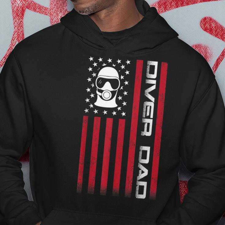 Mens 4Th Of July Us Flag Diver Dad Gift For Fathers Day Hoodie Funny Gifts