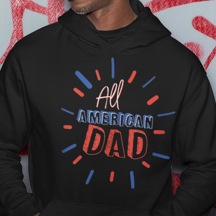Mens All American Dad 4Th Of July Family Matching Cute Holiday Hoodie Funny Gifts