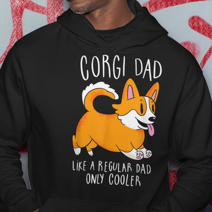 Mens Corgi Dad Like A Regular Dad Only Cooler - Funny Corgi Hoodie Unique Gifts