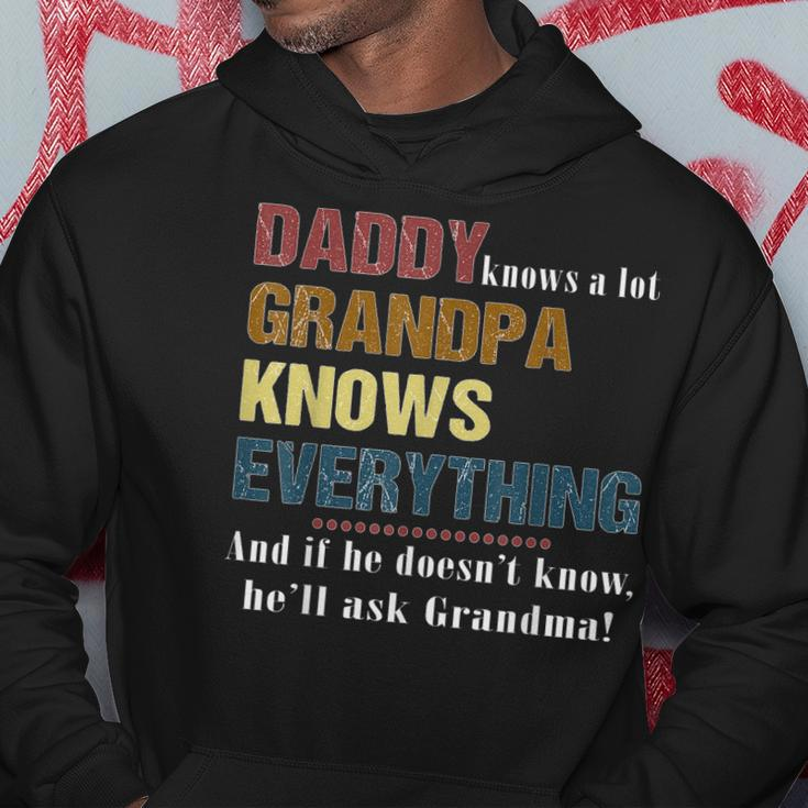 Mens Dad Knows A Lot Grandpa Knows Everything - Fathers Day Hoodie Personalized Gifts