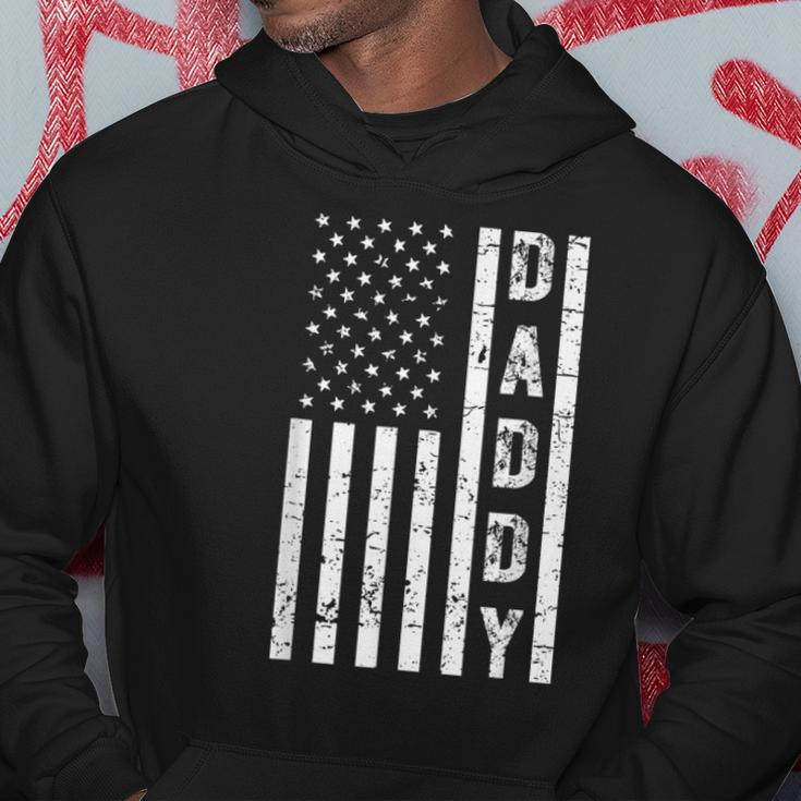 Mens Daddy American Flag Fathers Day Patriotic Usa 4Th Of July Hoodie Unique Gifts