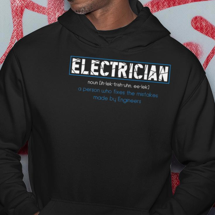 Mens Electrician Definition - Funny Dictionary Gift Hoodie Unique Gifts