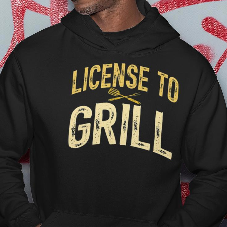 Mens Funny Dad Loves Bbq License To Grill Meat Smoking Vintage Hoodie Unique Gifts