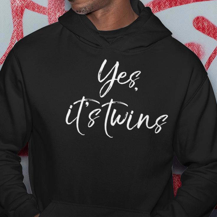 Mens Funny Pregnancy Announcement Quote Cute Yes Its Twins Hoodie Unique Gifts