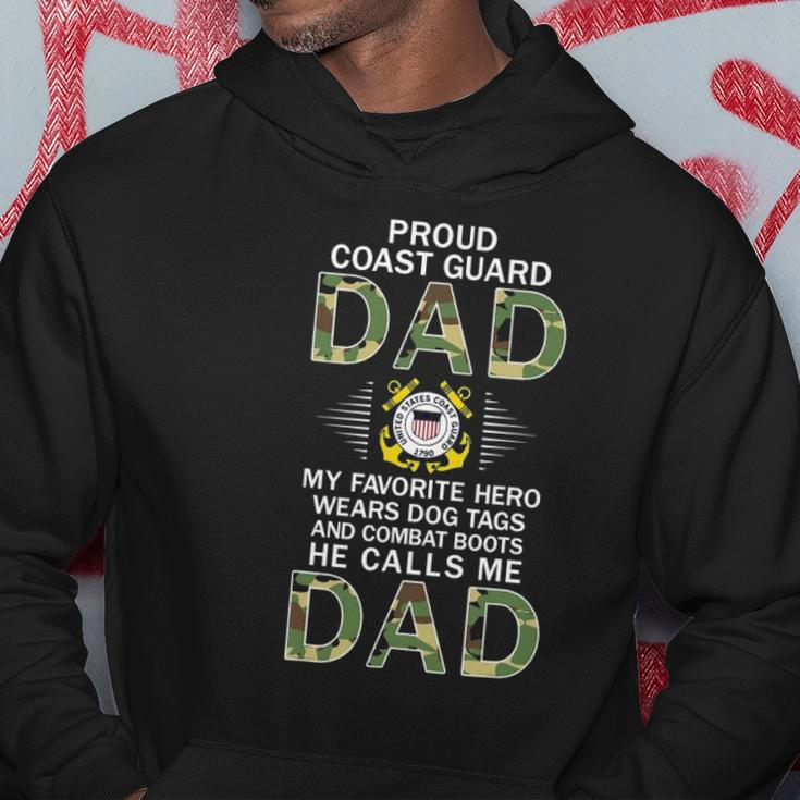 Mens My Favorite Hero Wears Combat Boots Proud Coast Guard Dad Hoodie Unique Gifts