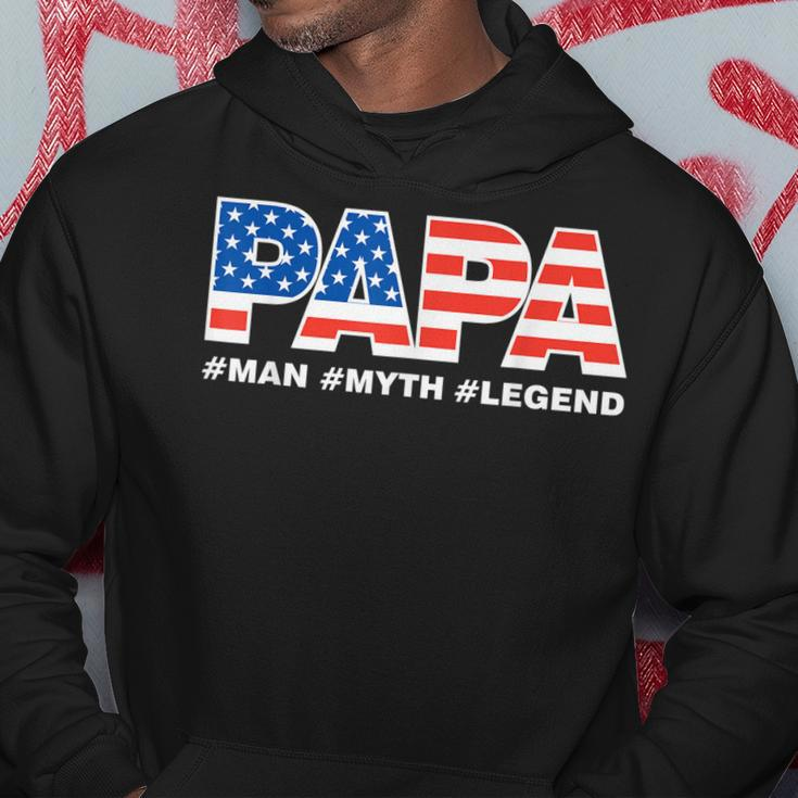Mens Papa Man Myth Legend Dad Father Funny Fathers Day Hoodie Unique Gifts