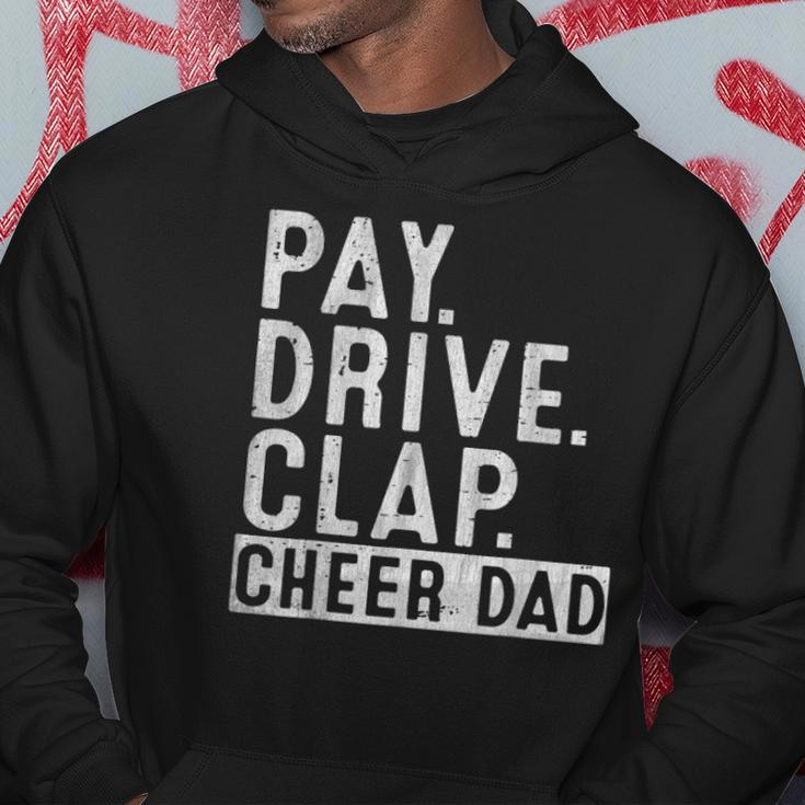 Mens Pay Drive Clap Cheer Dad Cheerleading Fathers Day Cheerleader Hoodie Unique Gifts