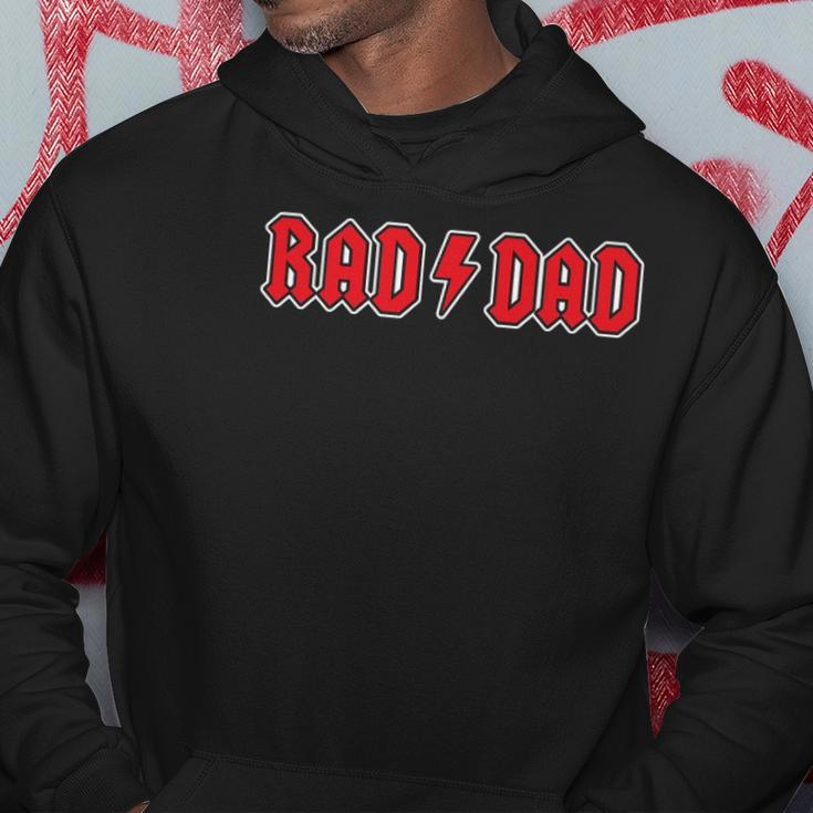 Mens Rad Dad Cool Vintage Rock And Roll Funny Fathers Day Papa Hoodie Unique Gifts