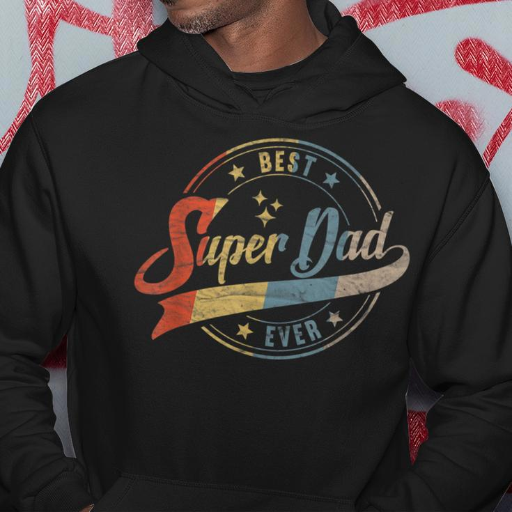 Mens Retro Best Dad Super Dad Ever Father Daddy Fathers Day Gift Hoodie Unique Gifts