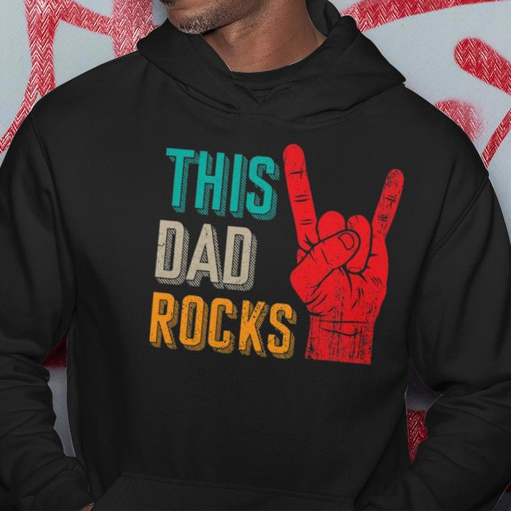 Mens This Dad Rocks Desi For Cool Father Rock And Roll Music Hoodie Unique Gifts
