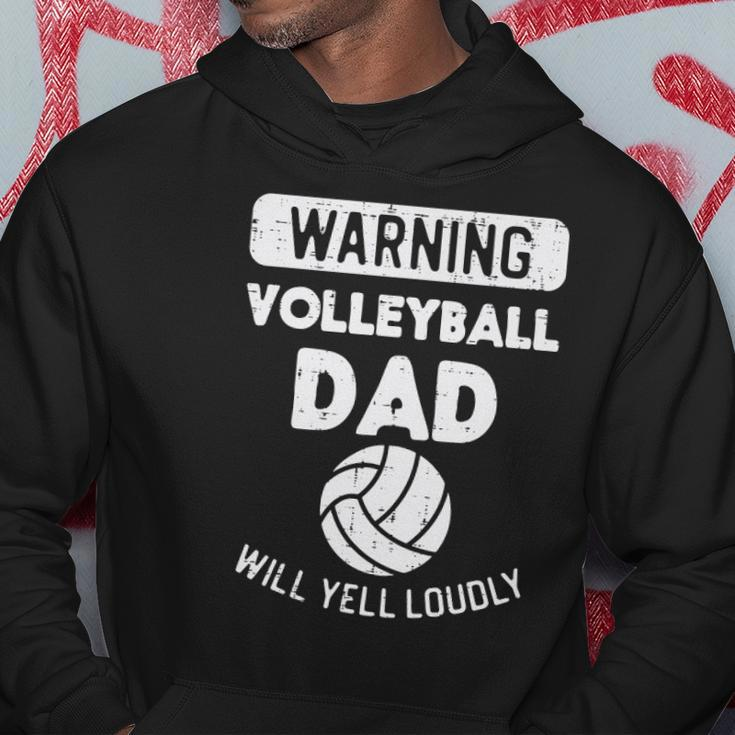 Mens Warning Volleyball Dad Yell Funny Sports Fan Daddy Papa Men Hoodie Unique Gifts