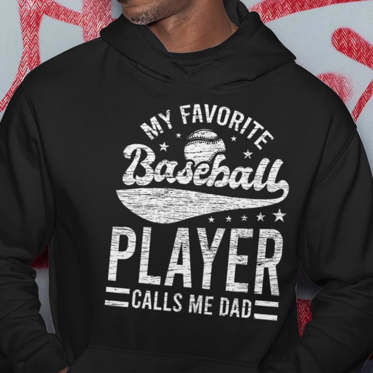 My Favorite Baseball Player Calls Me Dad Catcher Baseball Hoodie Unique Gifts