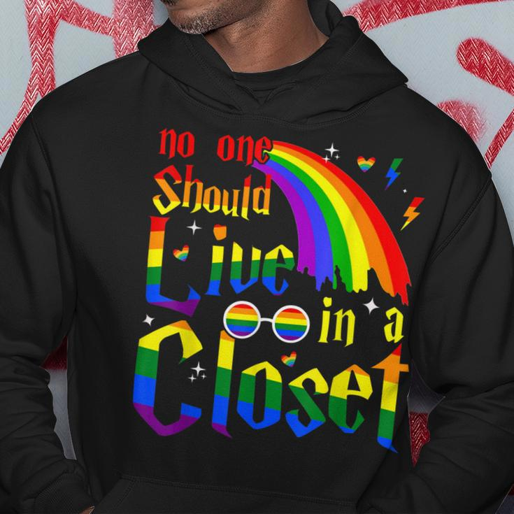 No One Should Live In A Closet Lgbt-Q Gay Pride Proud Ally Hoodie Unique Gifts