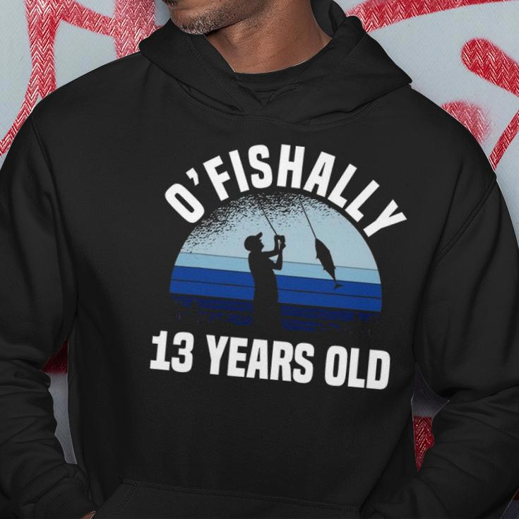 Ofishally 13 Years Old Fisherman 13Th Birthday Fishing Hoodie Unique Gifts