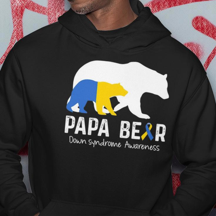 Papa Bear Support Down Syndrome Awareness Fathers Day Hoodie Unique Gifts