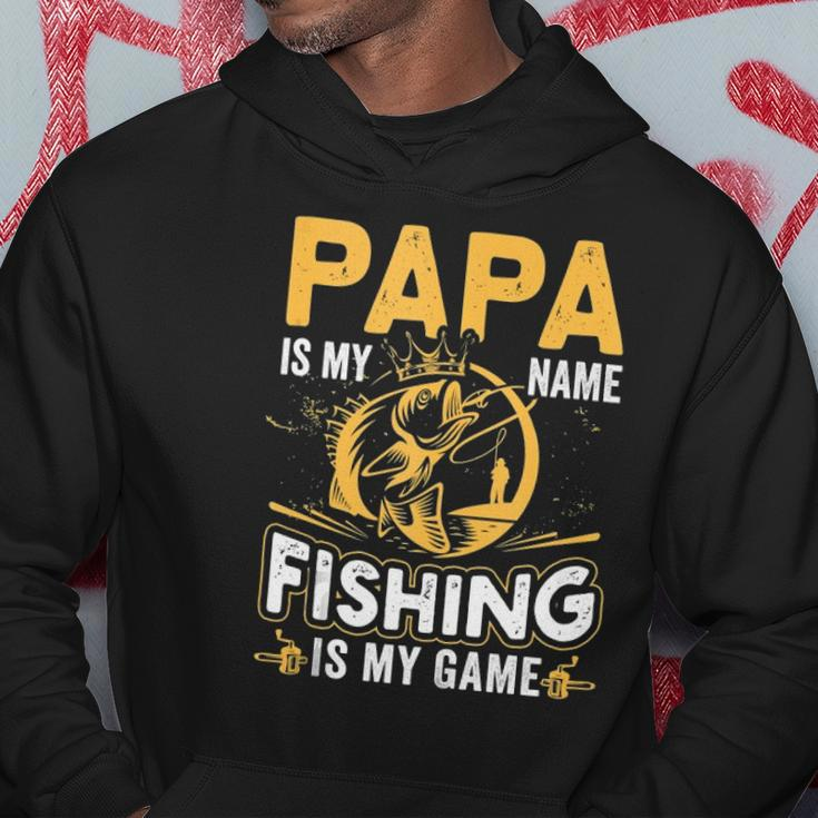 Papa Is My Name Fishing Is My Game Funny Gift Hoodie Unique Gifts