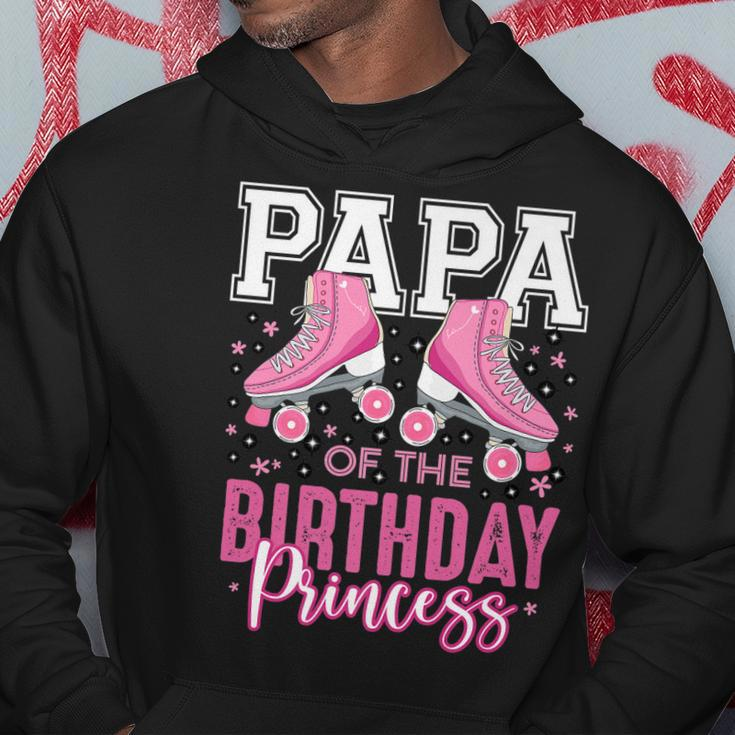 Papa Of The Birthday Princess Roller Skating B-Day Matching Hoodie Funny Gifts
