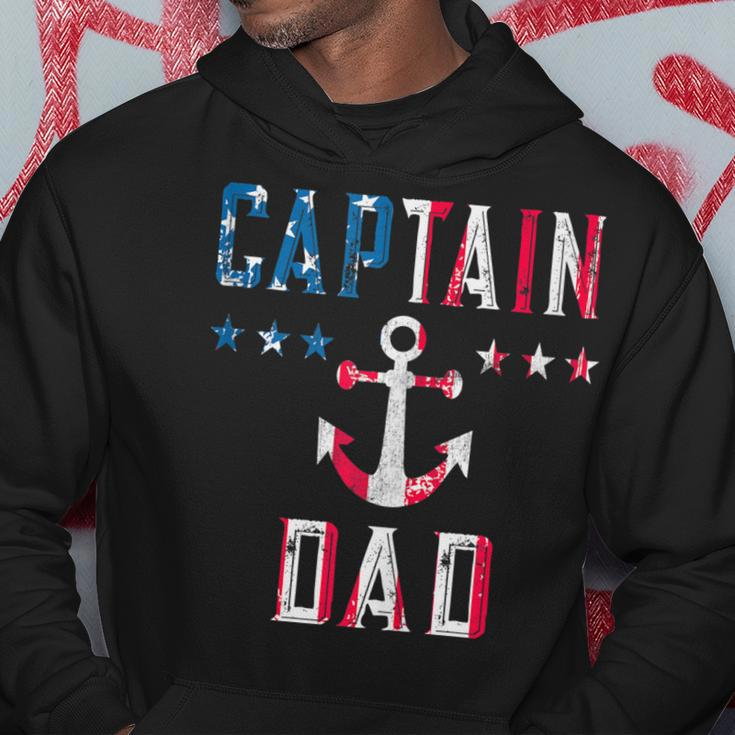 Patriotic Captain Dad American Flag Boat Owner 4Th Of July V2 Hoodie Funny Gifts