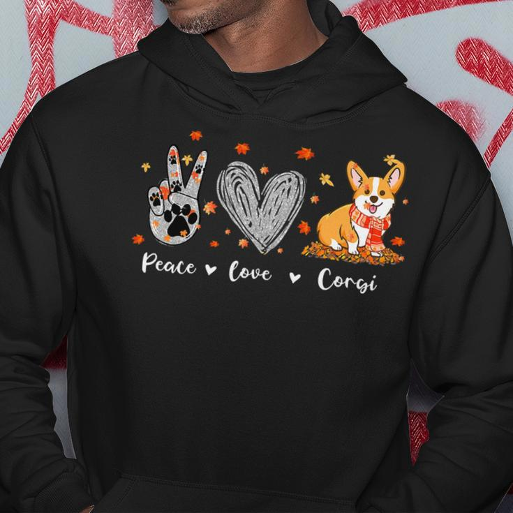 Peace Love Corgi Funny Corgi Dog Lover Pumpkin Fall Season Hoodie Unique Gifts