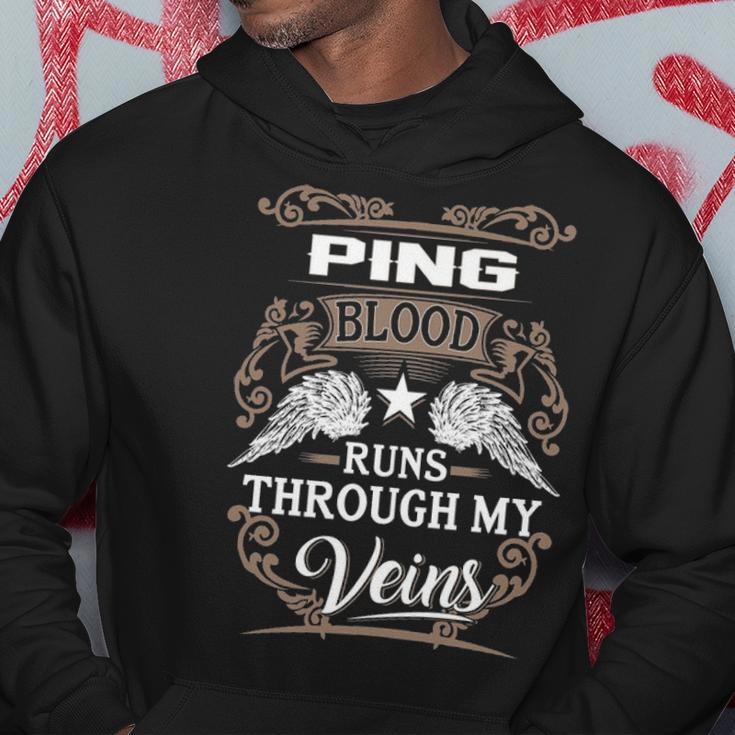 Ping Name Gift Ping Blood Runs Through My Veins Hoodie Funny Gifts