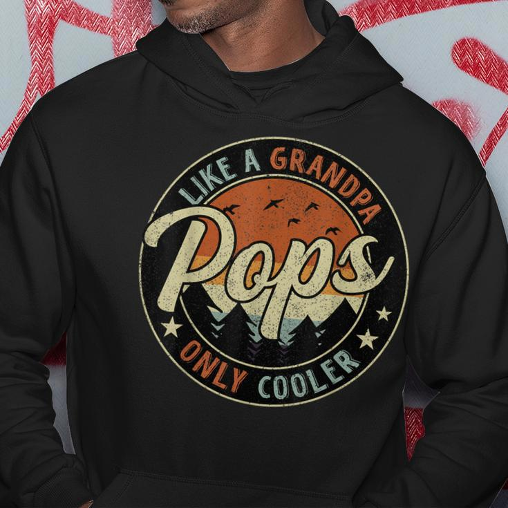 Pops Like A Grandpa Only Cooler Vintage Retro Fathers Day Hoodie Unique Gifts