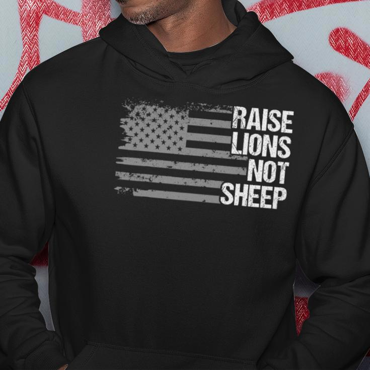 Raise Lions American Flag Not Sheep Patriotic Lion Men Women Hoodie Unique Gifts