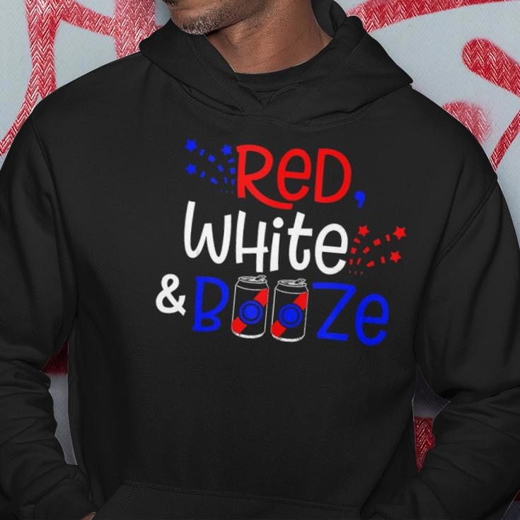 Red White And Booze Funny Adult 4Th Of July Hoodie Unique Gifts