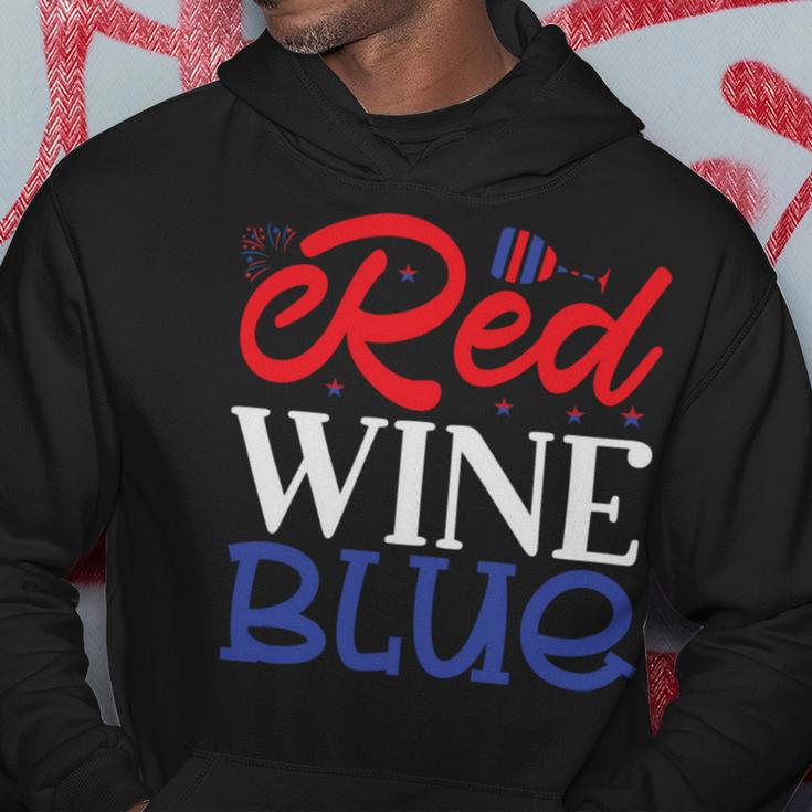 Red Wine Blue 4Th Of July Wine Red White Blue Wine Glasses V2 Hoodie Funny Gifts