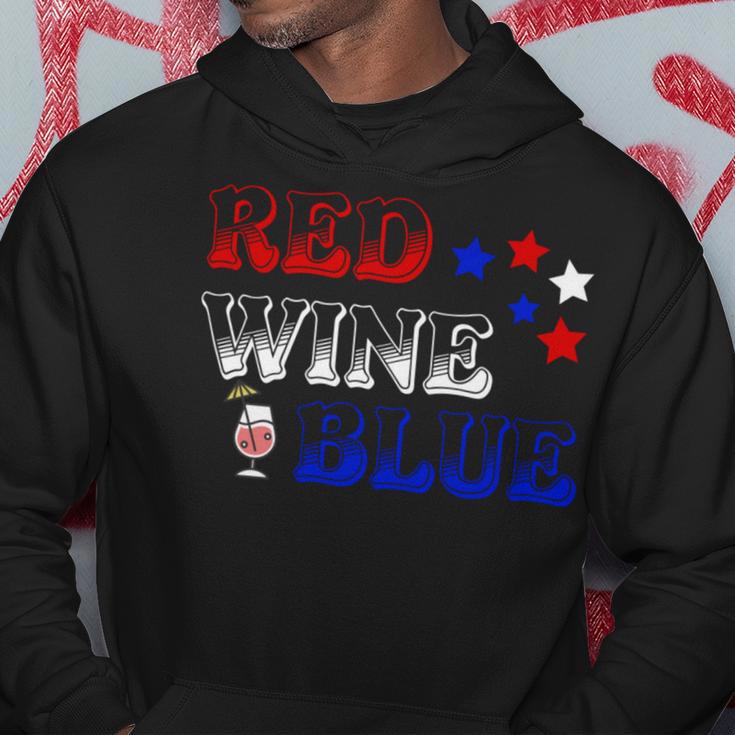 Red Wine Blue 4Th Of July Wine Red White Blue Wine Glasses V3 Hoodie Funny Gifts