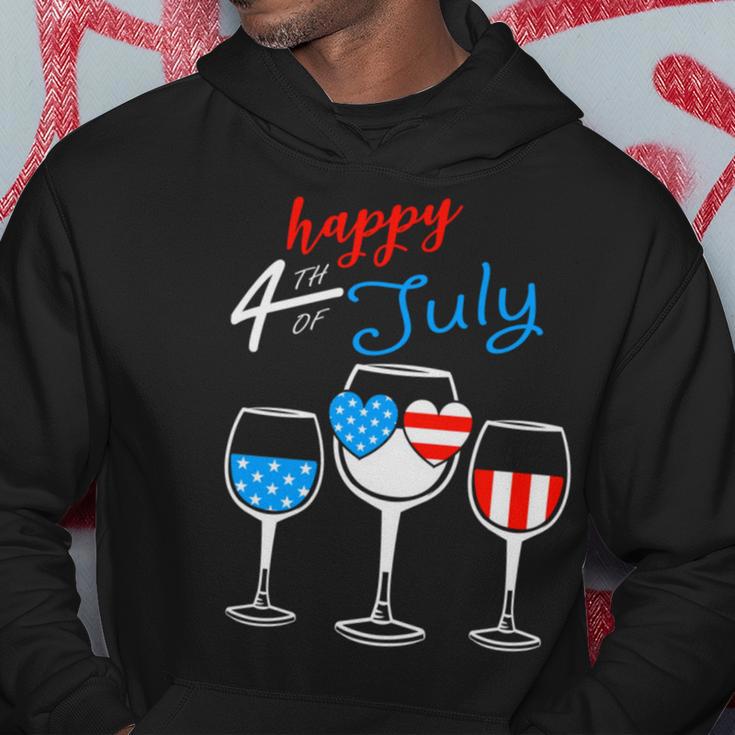 Red Wine Blue 4Th Of July Wine Red White Blue Wine Glasses V4 Hoodie Funny Gifts