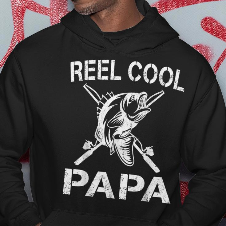 Reel Cool Papa Fishing Dad Gifts Fathers Day Fisherman Fish Hoodie Funny Gifts